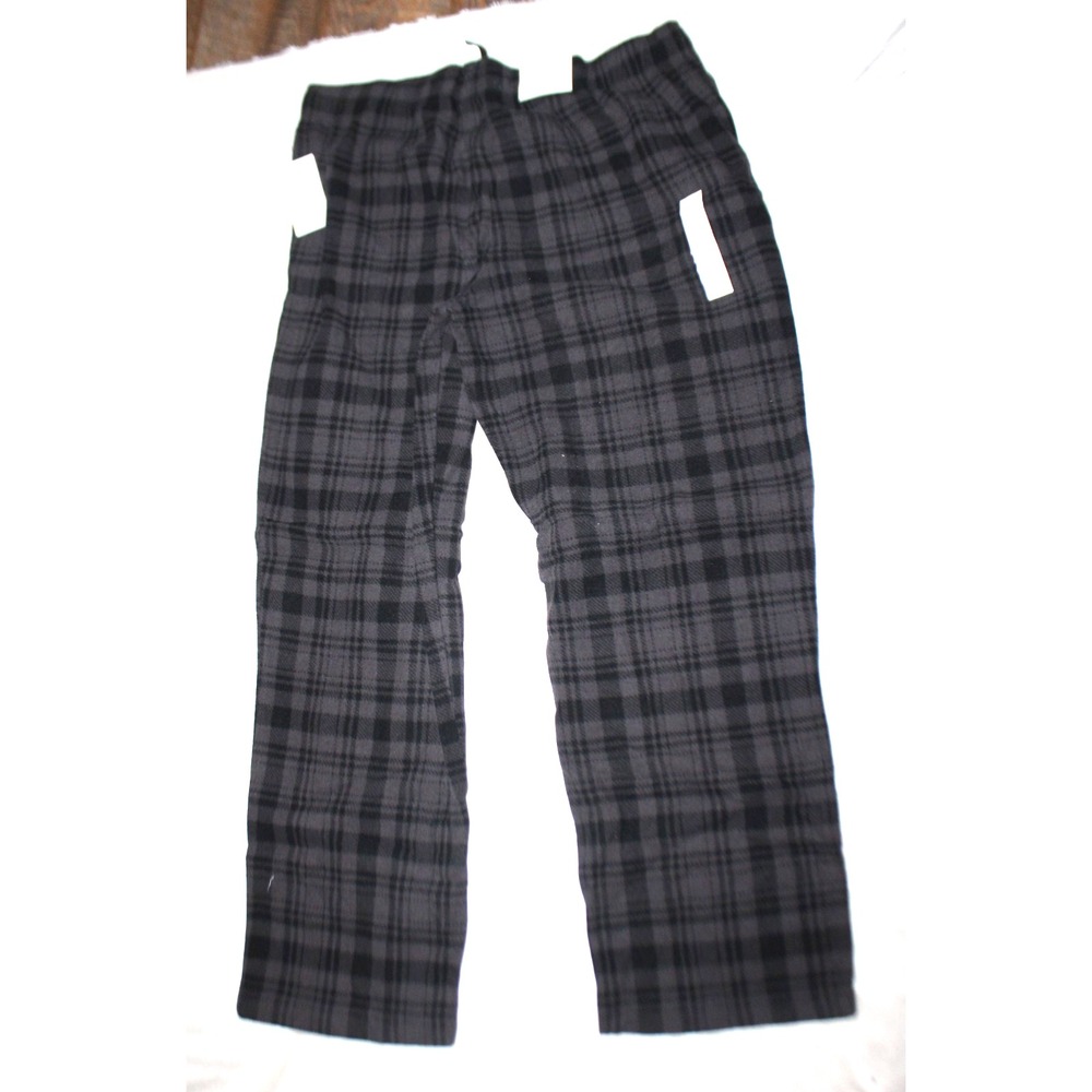Goodfellow Men's Size XL 40/42 Gray & Navy Plaid Soft Microfleece Pajama Pants
